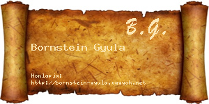 Bornstein Gyula névjegykártya